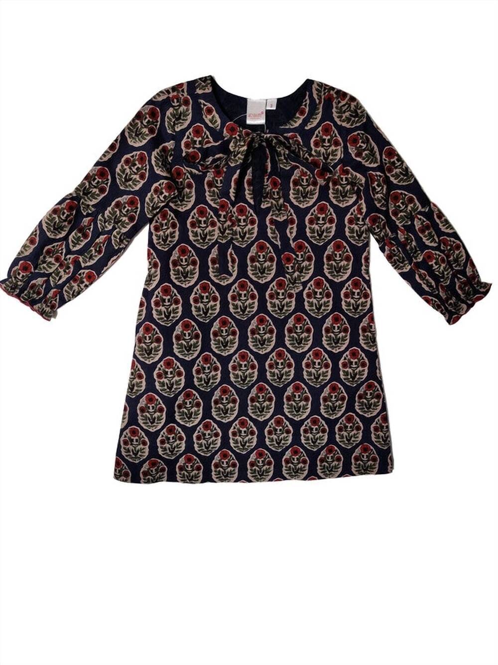 NEW YO BABY girl's floral print full sleeves dress in black multi